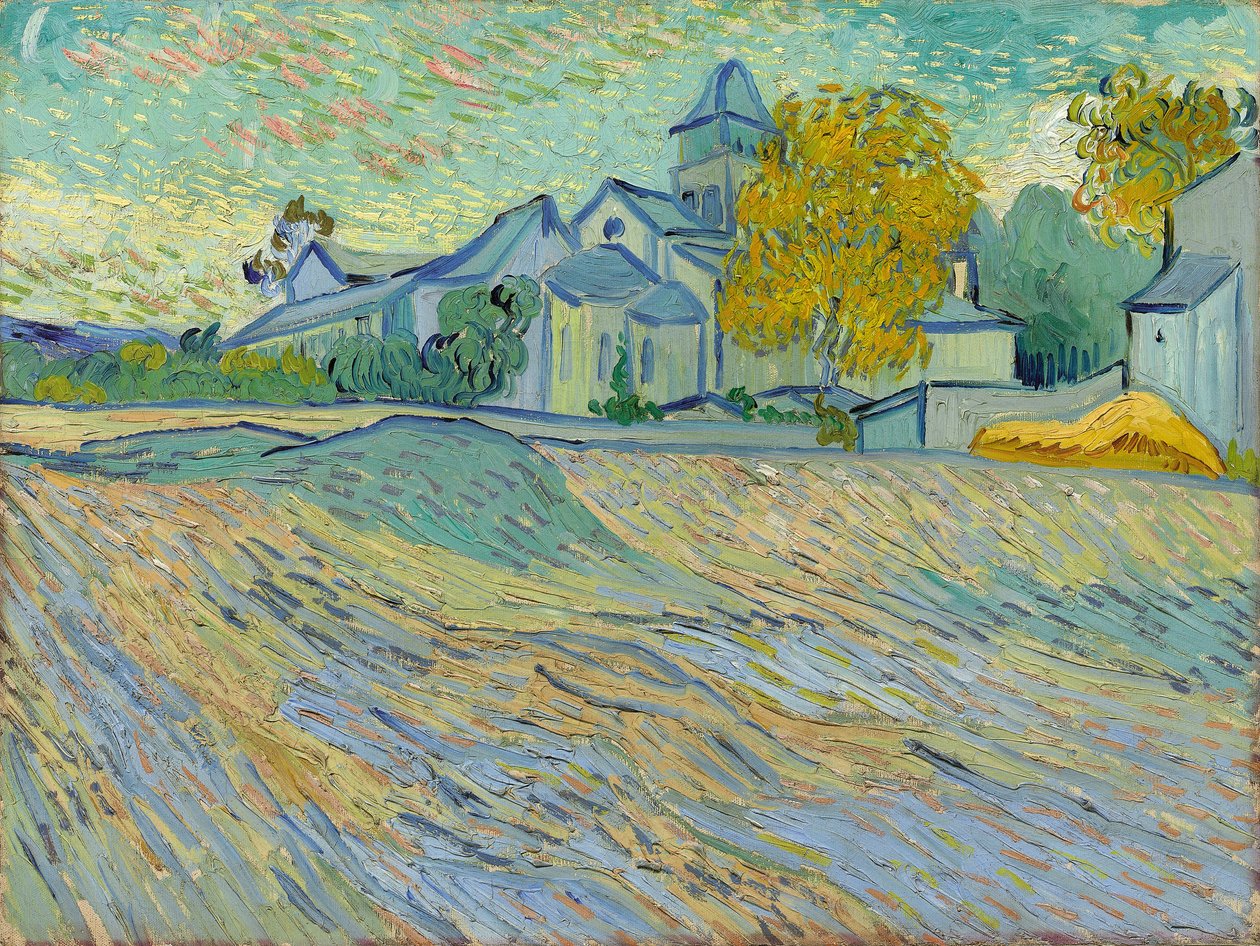 Utsikt över asylet och kapellet i Saint-Remy, 1889 av Vincent van Gogh