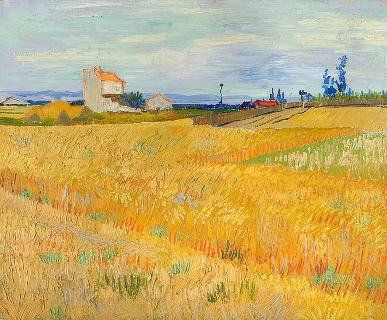 Weizenfeld (Champ de blé). 1888 av Vincent van Gogh