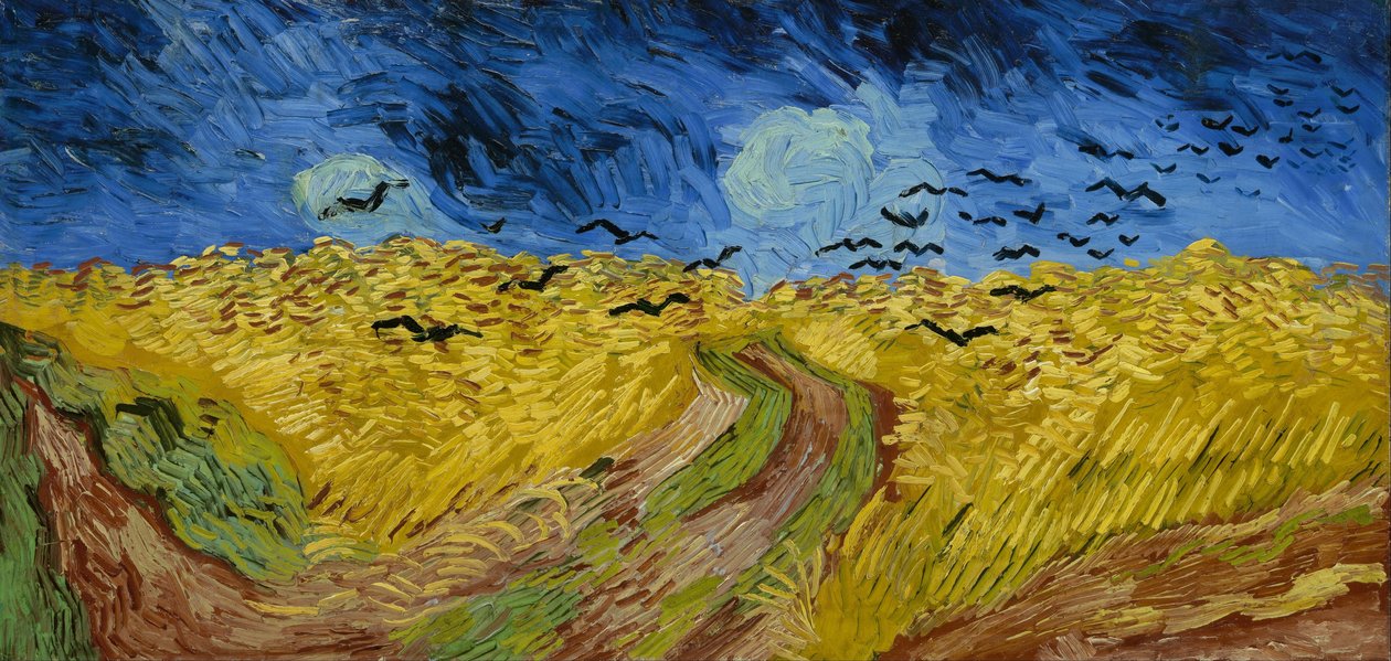 Vetefält med kråkor av Vincent van Gogh