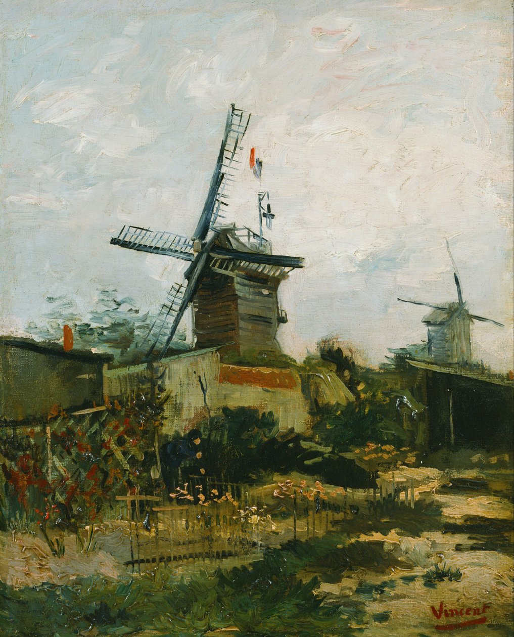 Väderkvarnar på Montmartre av Vincent van Gogh