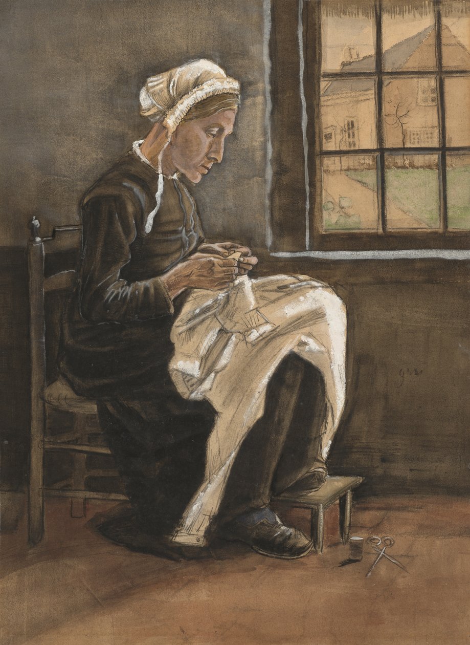 Kvinna som syr av Vincent van Gogh