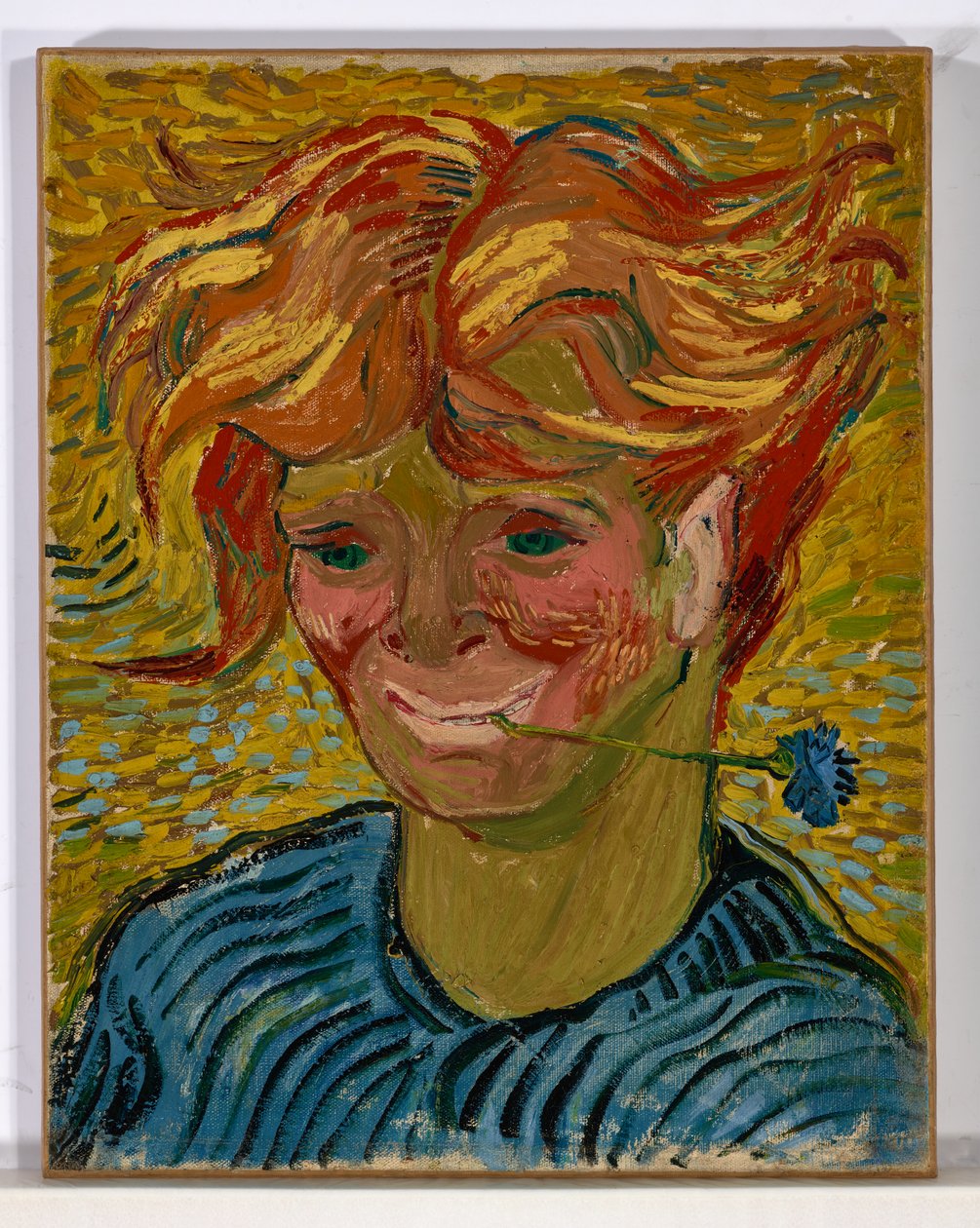 Ung man med blåklint av Vincent van Gogh