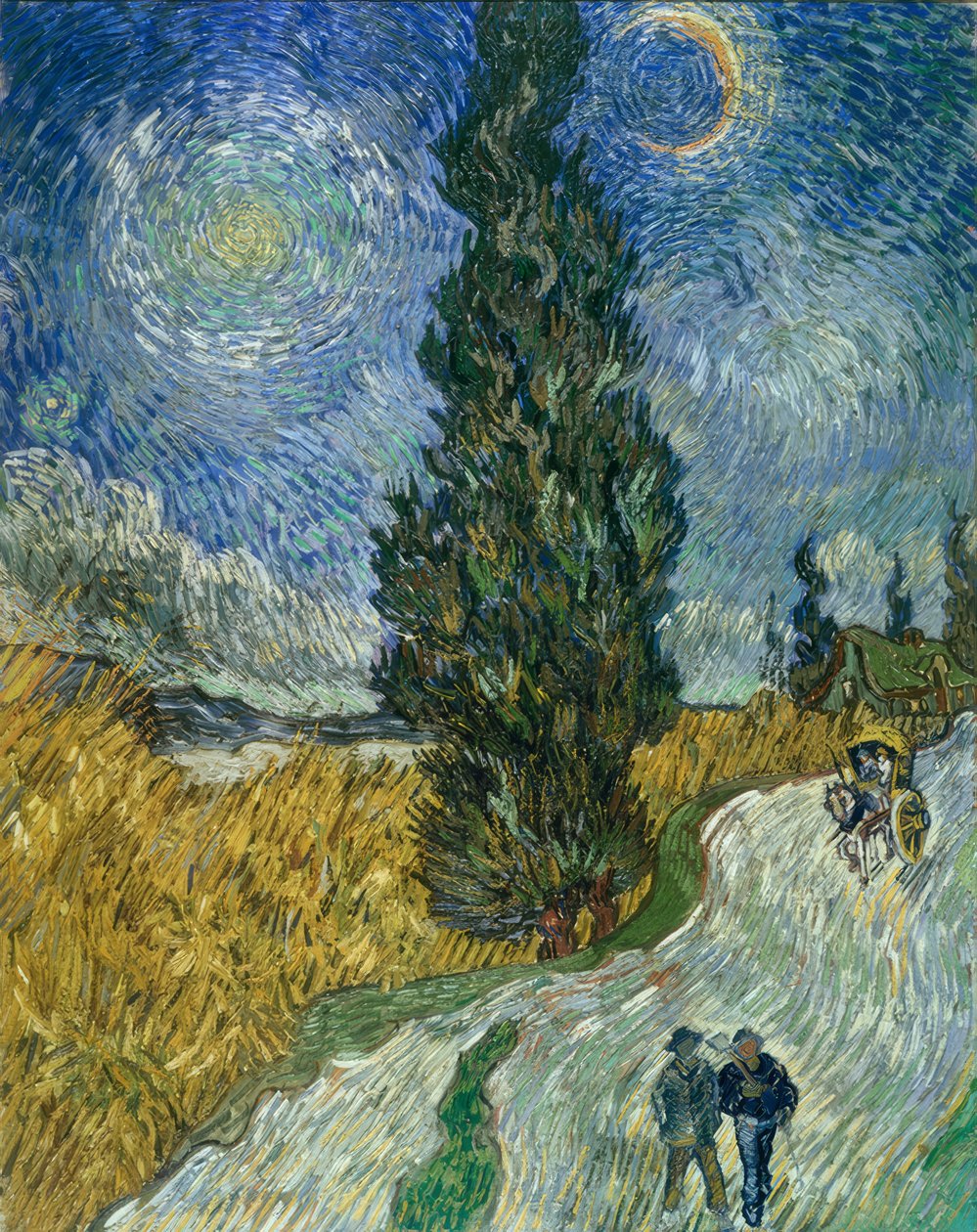 Cypress stig under stjärnhimlen av Vincent van Gogh