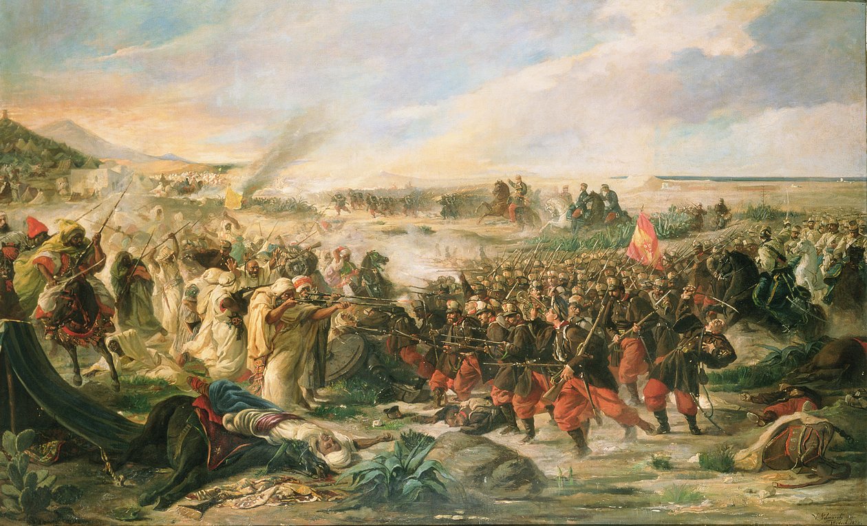 Slaget vid Tetouan 1860, 1870 av Vincente Gonzalez Palmaroli