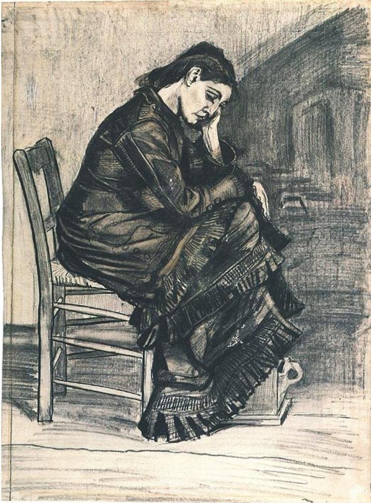 Woman Mourning F935 Vincent van Gogh av Vincent van Gogh