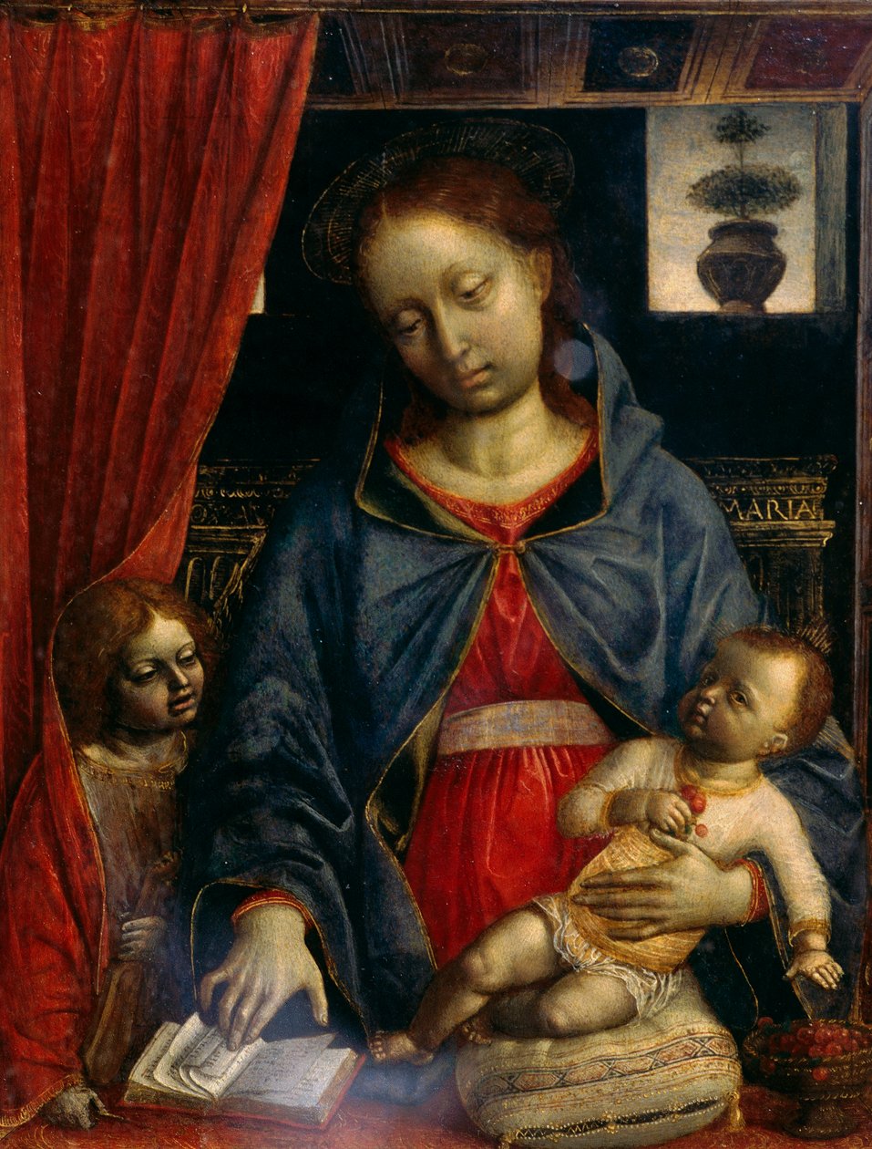 Madonna och barn med en ängel av Vincenzo Foppa