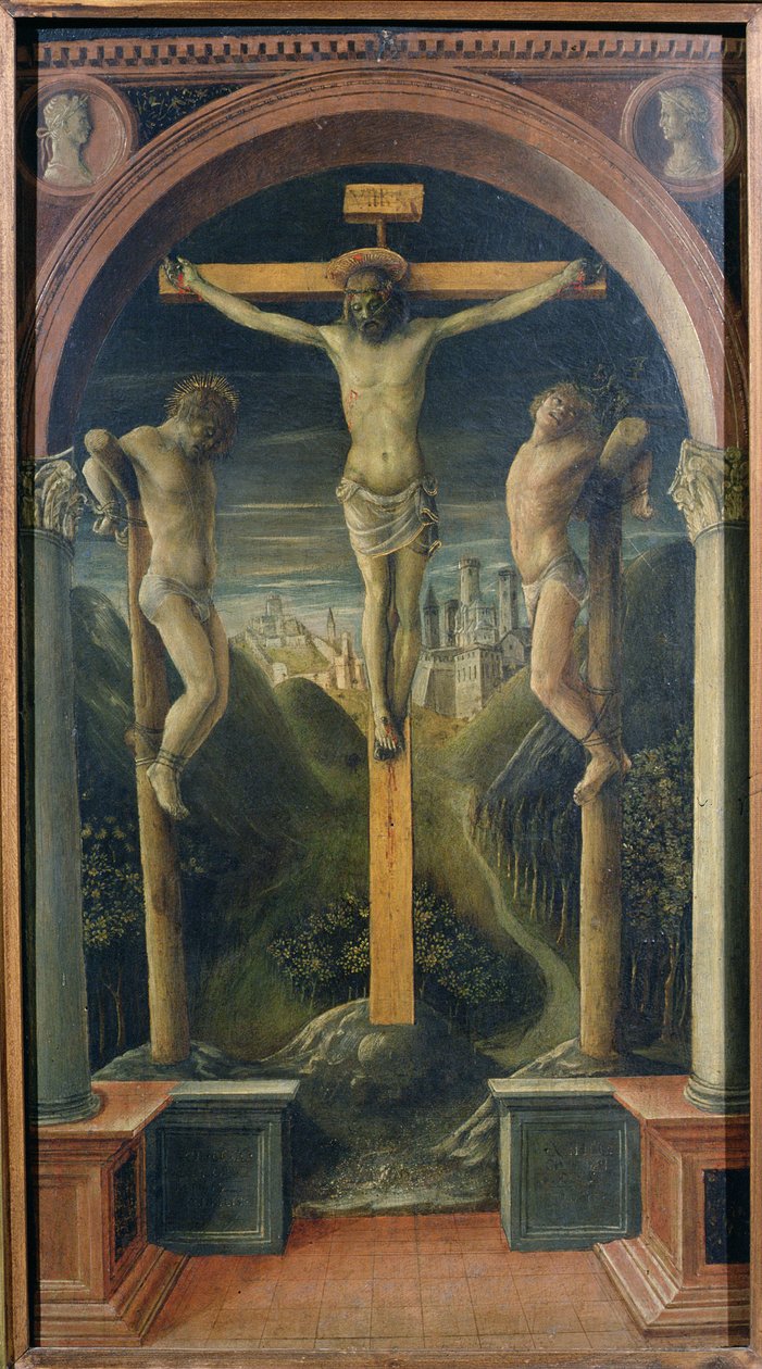De tre korsen, 1456 (tempera på panel) av Vincenzo Foppa