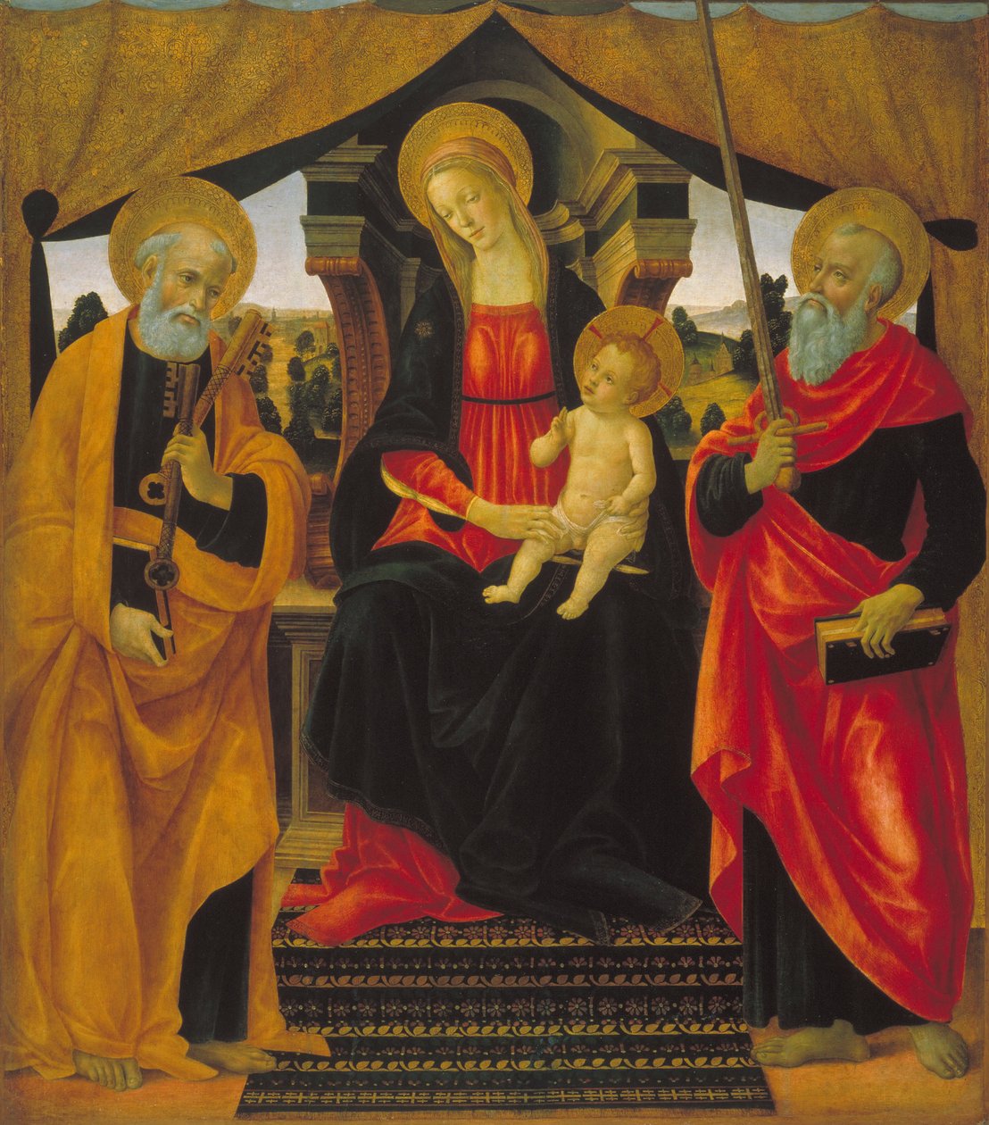 Jungfrun och barnet mellan Sankt Petrus och Sankt Paulus av Vincenzo Frediani