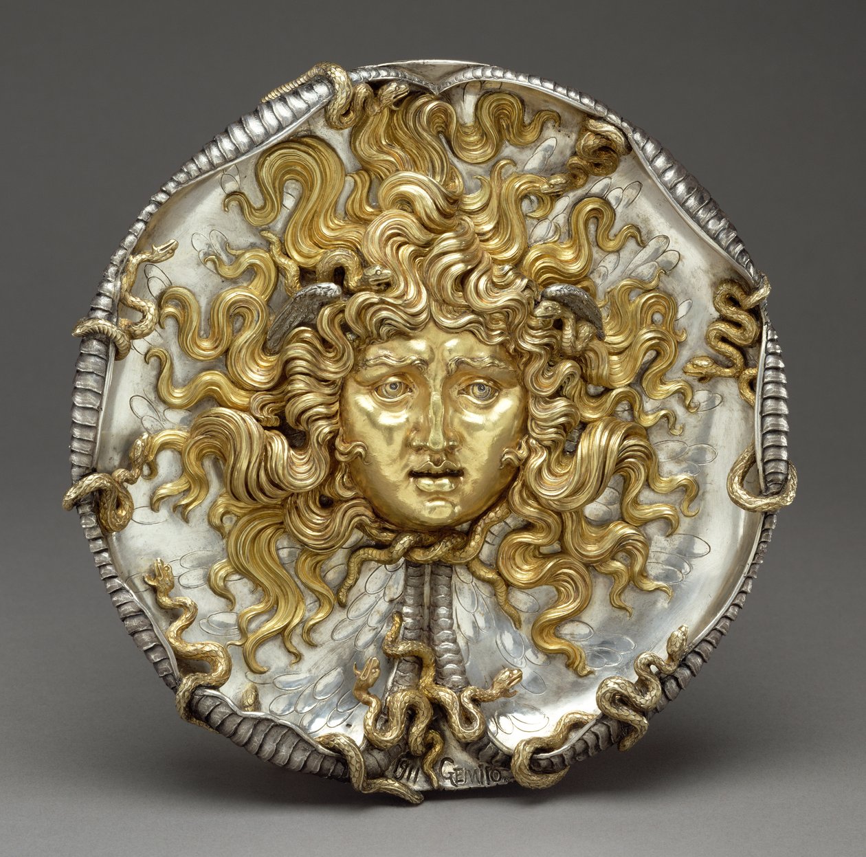 Medusa, 1911 (paketförgyllt silver) av Vincenzo Gemito