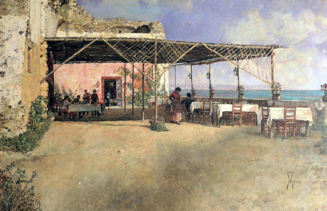 En taverna i Posillipo, ca 1886 av Vincenzo Migliaro