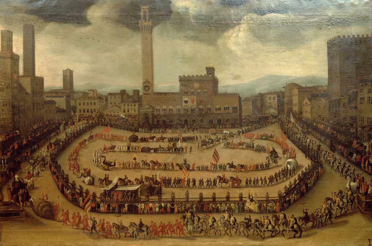Parad of the Contrade, Siena av Vincenzo Rustici