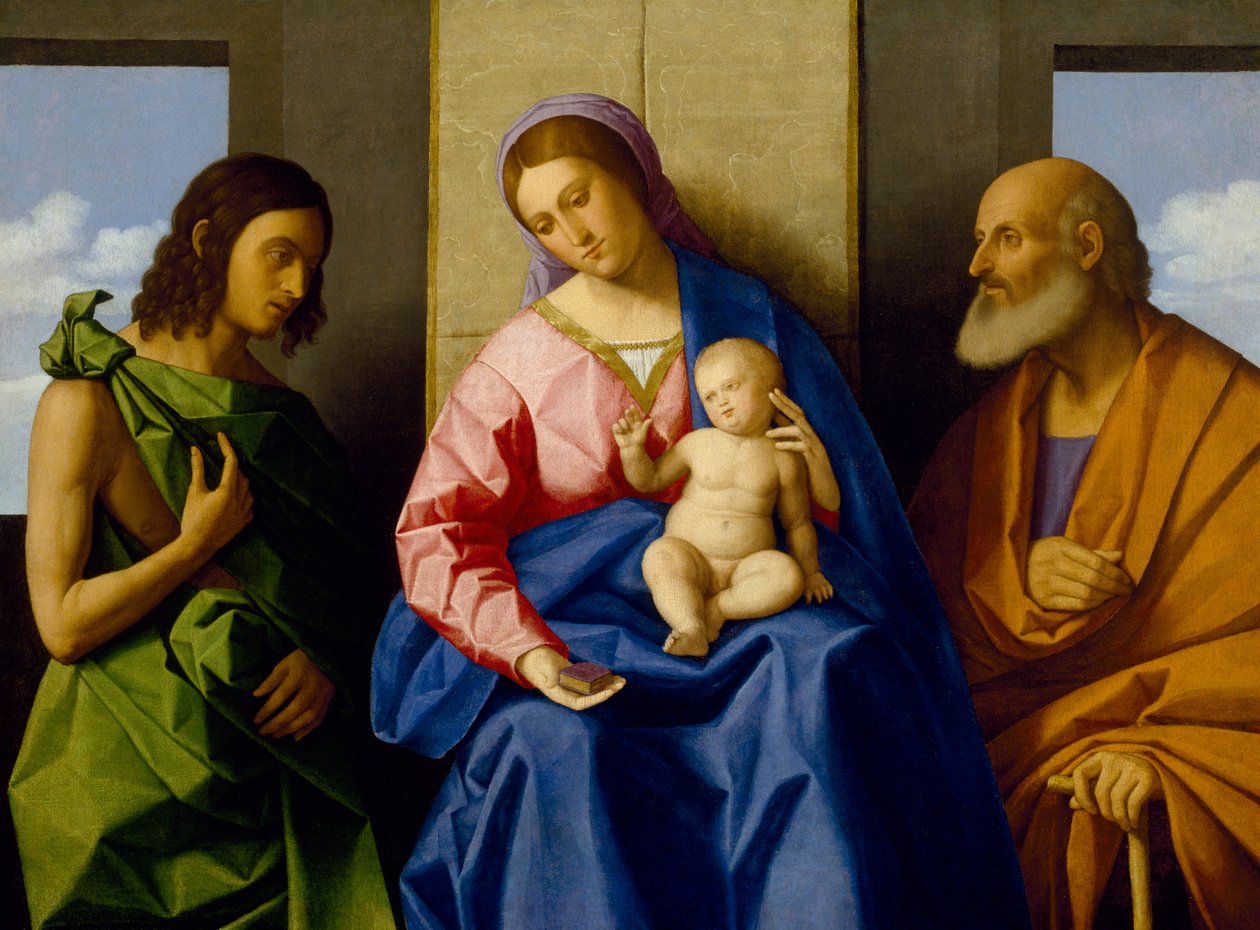 Jungfru och barn med de heliga Johannes Döparen och Josef, c.1525 av Vincenzo di Biagio Catena