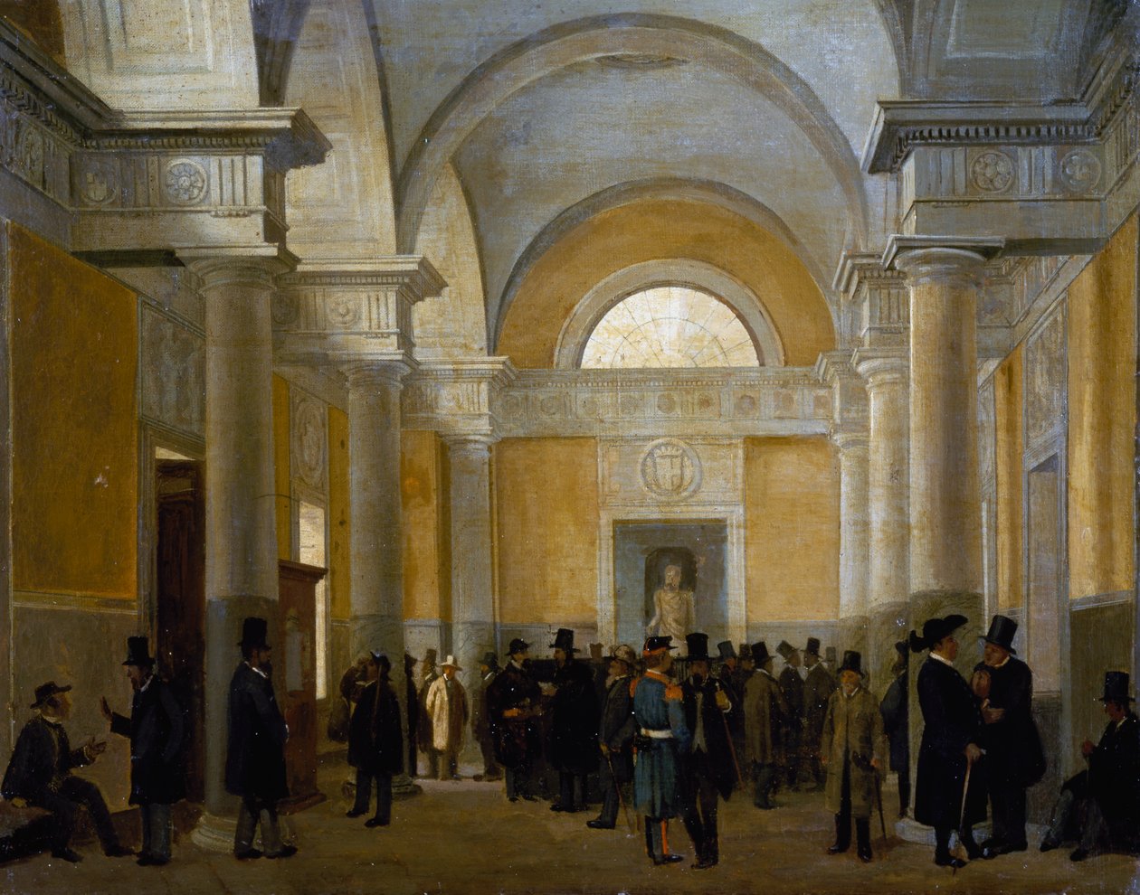 Interiör i Palazzo San Giacomo i Neapel av Vincenzo Abbati