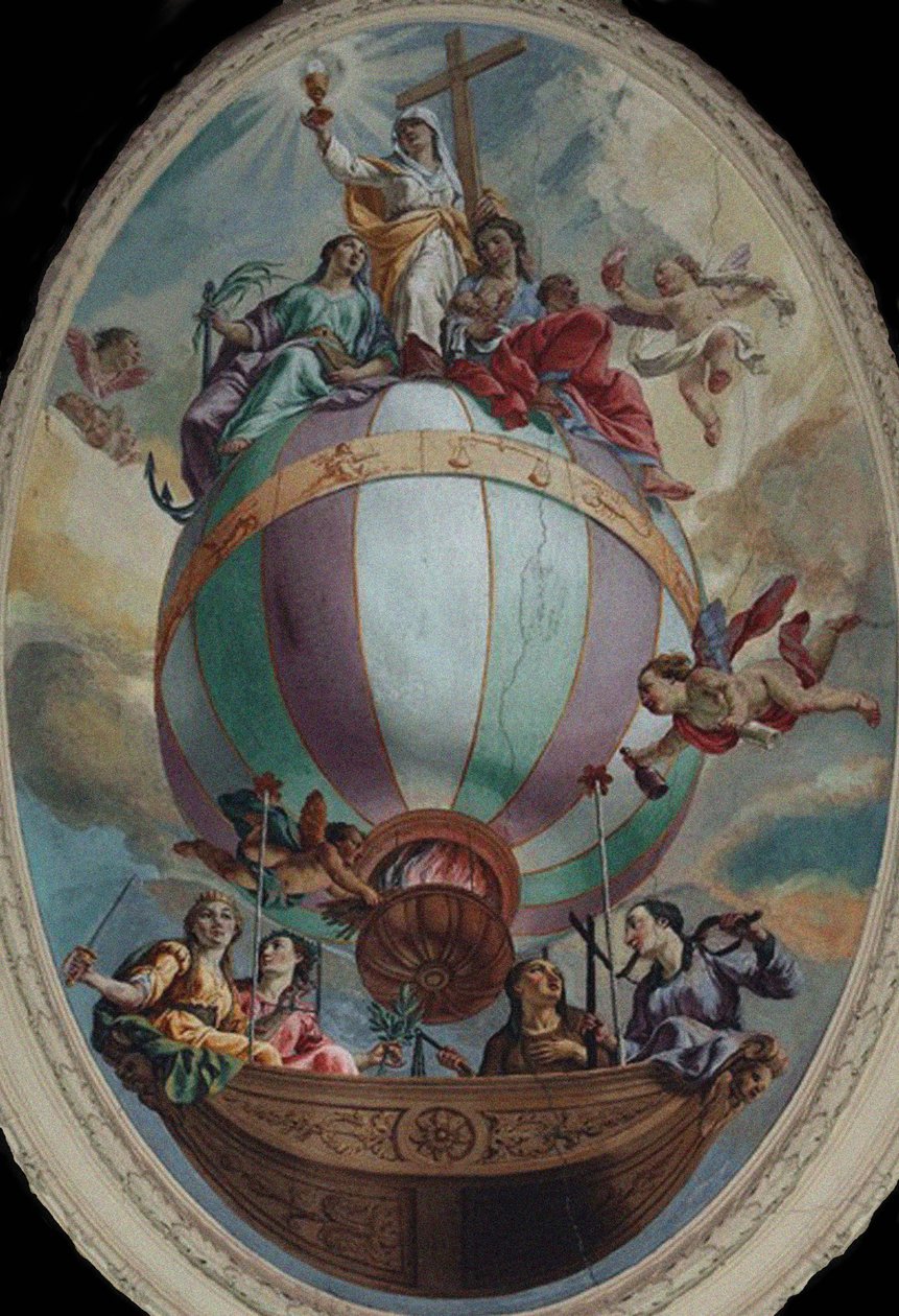 Dygd på en ballong av Vincenzo Angelo Orelli