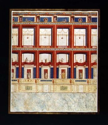 Antika romerska fresker, ca 1775 (akvarell och gouache på papper) av Vincenzo Brenna