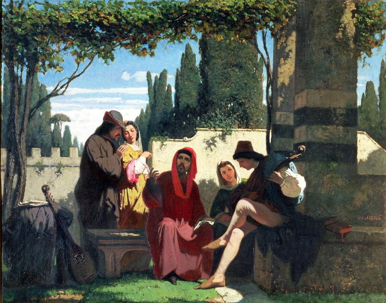 Florentinska trubadurer på 1300-talet, 1860 av Vincenzo Cabianca
