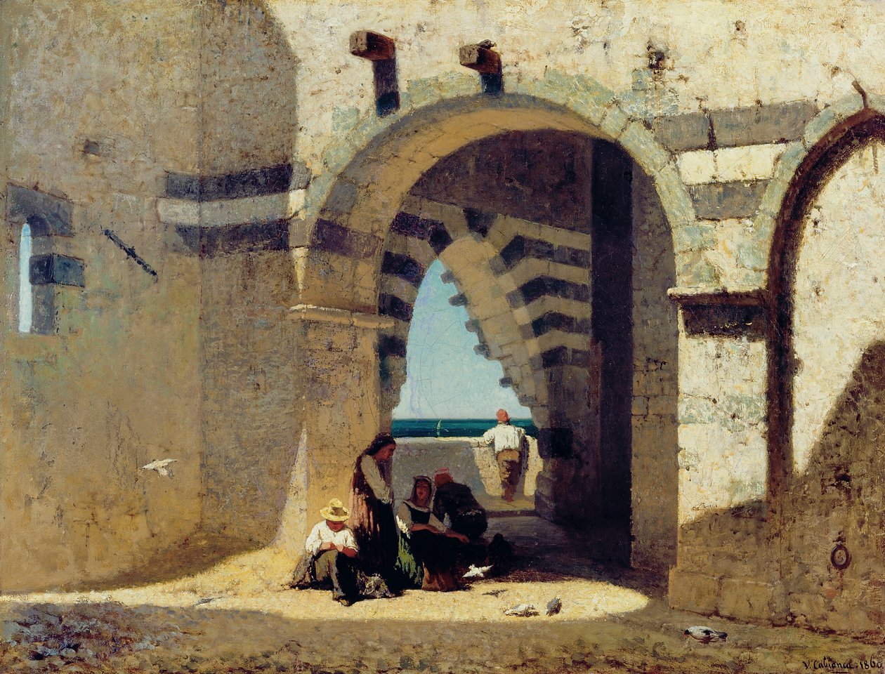 Resterna av kyrkan San Pietro i Portovenere av Vincenzo Cabianca
