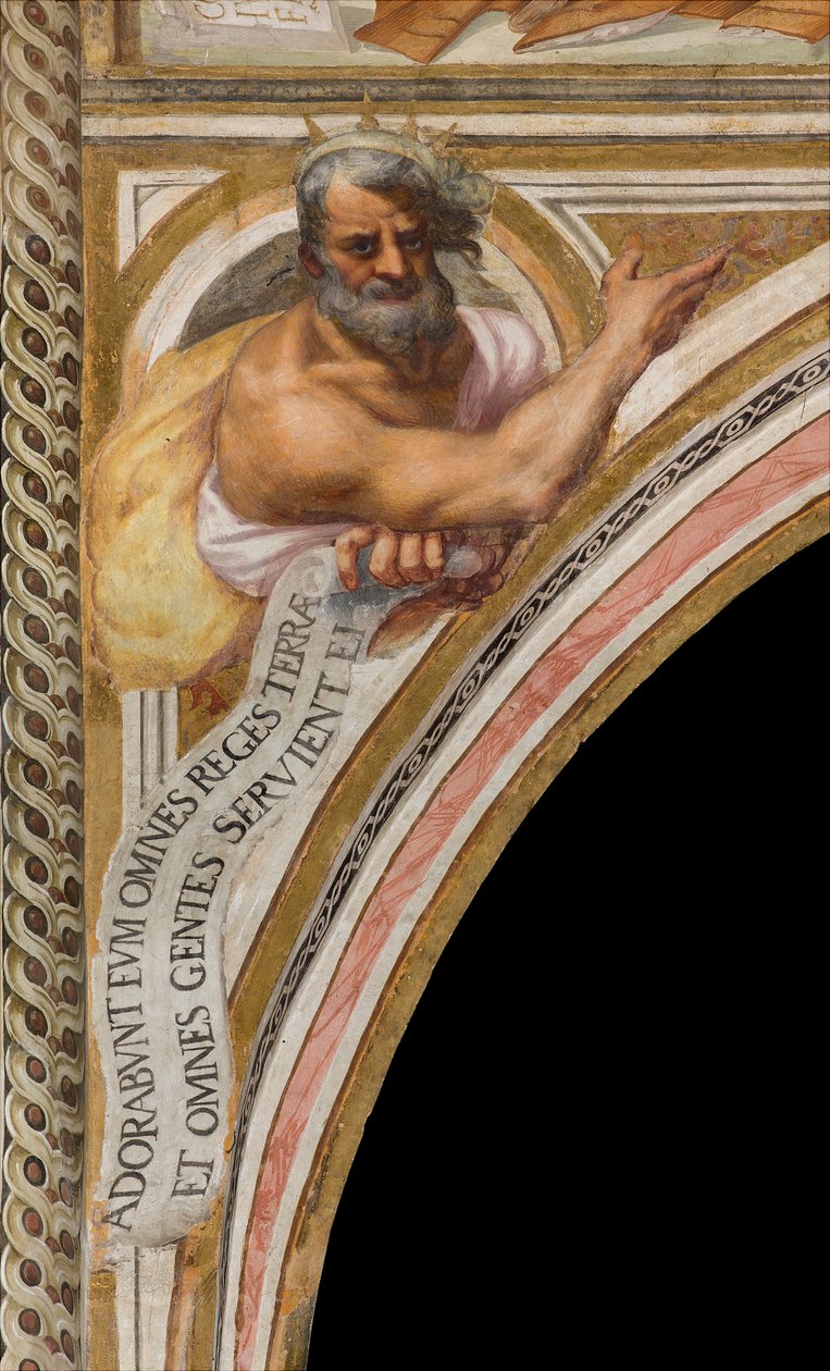 Central Nave, Plume Quinta Nord Campata, Vincenzo Campi 1573, byst med profeten av Vincenzo Campi