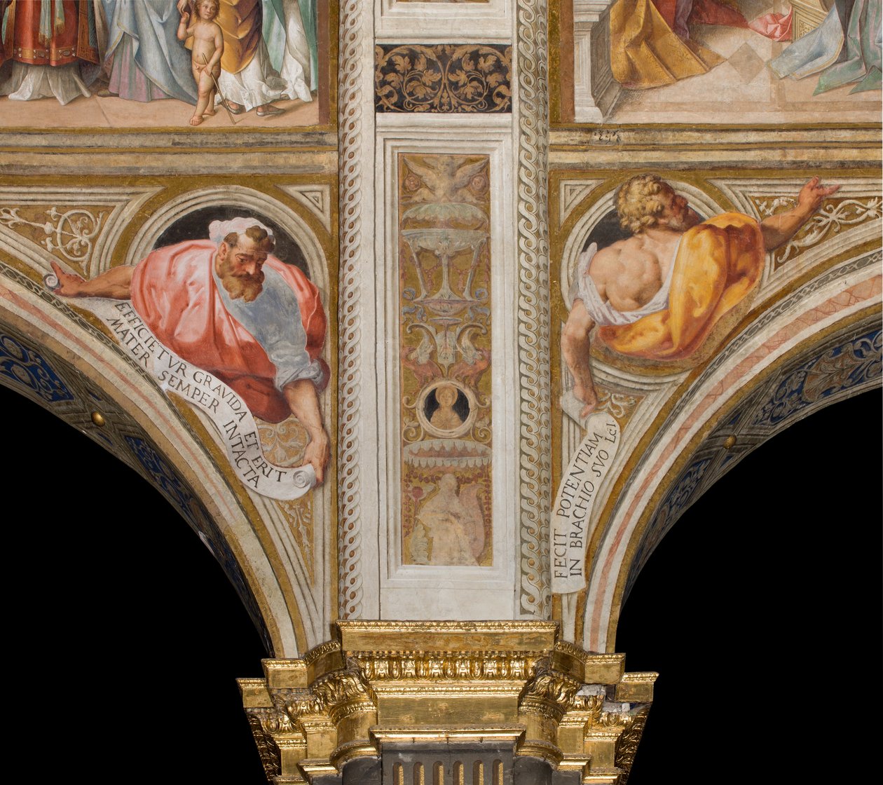 Central Nave, Plume Second and Third Span North, Vincenzo Campi 1573, byster med profeter av Vincenzo Campi
