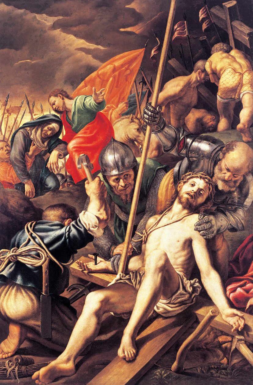 Kristus som spikas på korset, av Vincenzo Campi av Vincenzo Campi