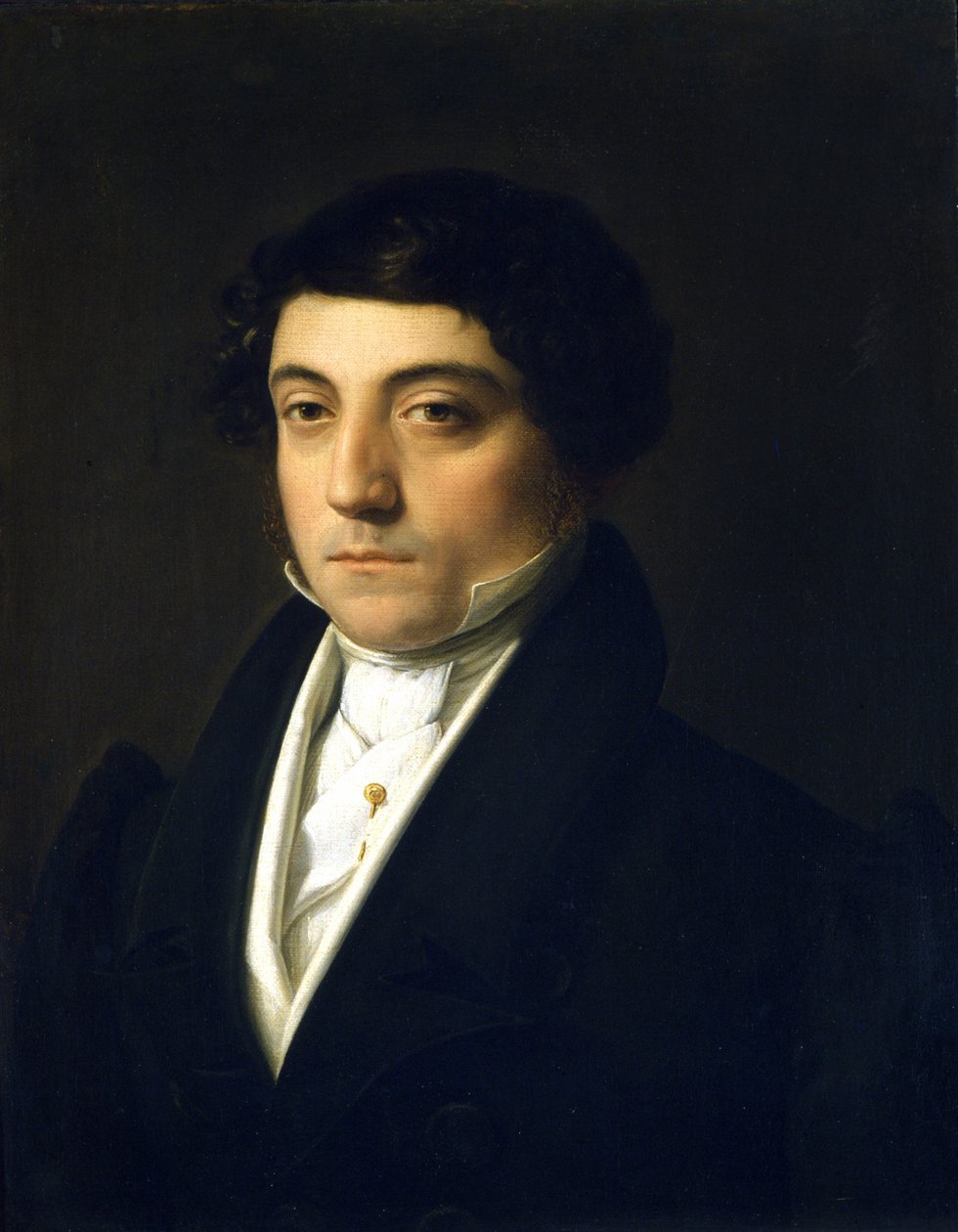 Porträtt av Gioacchino Rossini (1792-1868) ung - av Vincenzo Camuccini (1771-1844), cirka 1830. Olja på duk. Storlek 46; 5 x 37 cm. Teatermuseet La Scala, Milano (Musee du theater de la Scala) av Vincenzo Camuccini