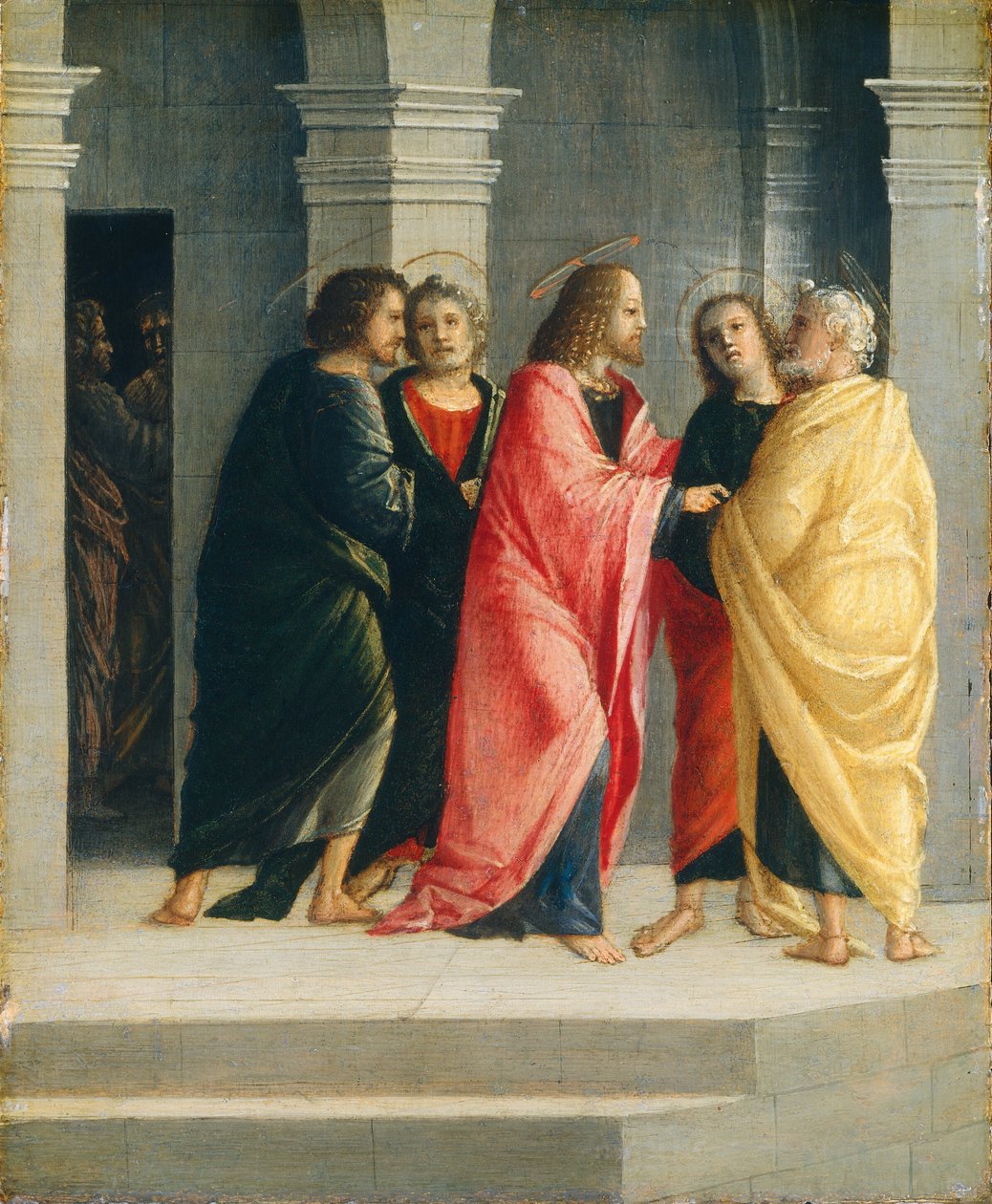 Kristus instruerar Petrus och Johannes att förbereda sig för påsken, 1504. av Vincenzo Civerchio