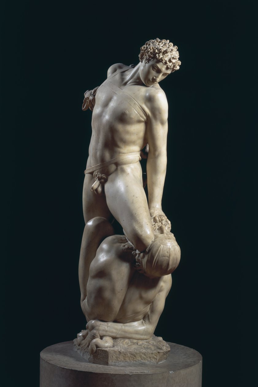 Heder som triumferar över bedrägeri, ca 1561 (marmor) av Vincenzo Danti
