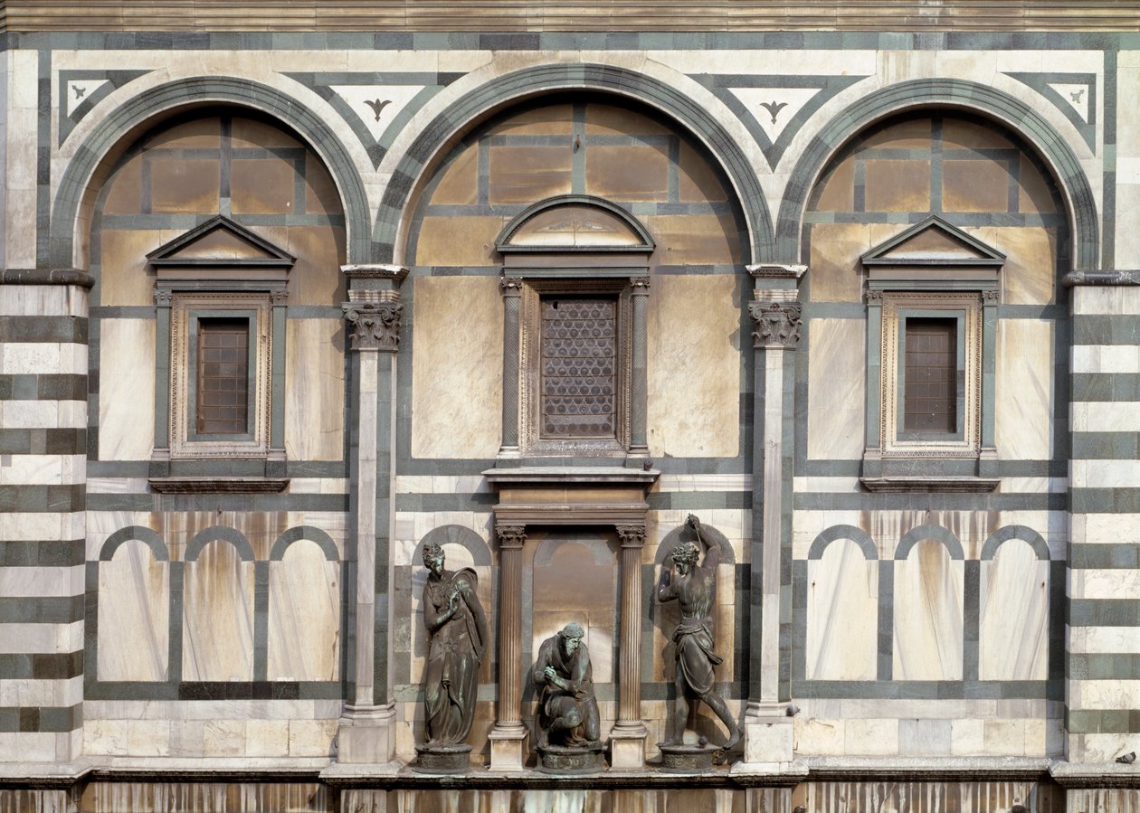 Johannes döparen, hans bödel och Salome (detalj av Florens dop) - skulptur 1571 av Vincenzo Danti