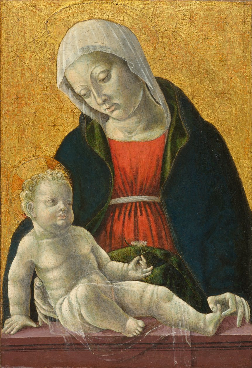 Madonna och barn, cirka 1460-1470 (tempera och bladguld på panel) av Vincenzo Foppa