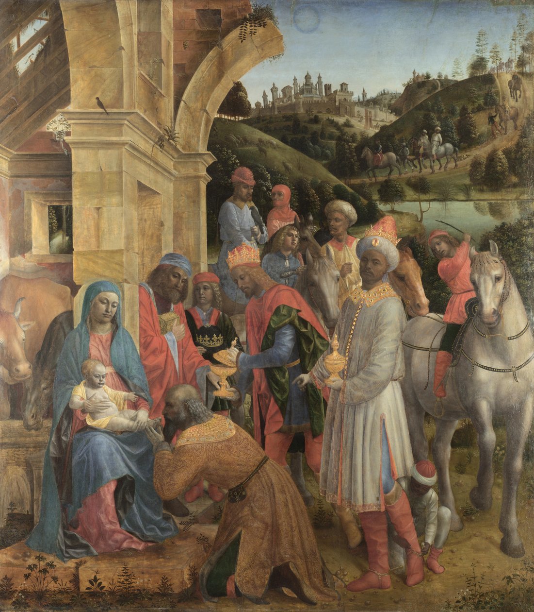 Tillbedjan av kungarna, ca. 1500 av Vincenzo Foppa