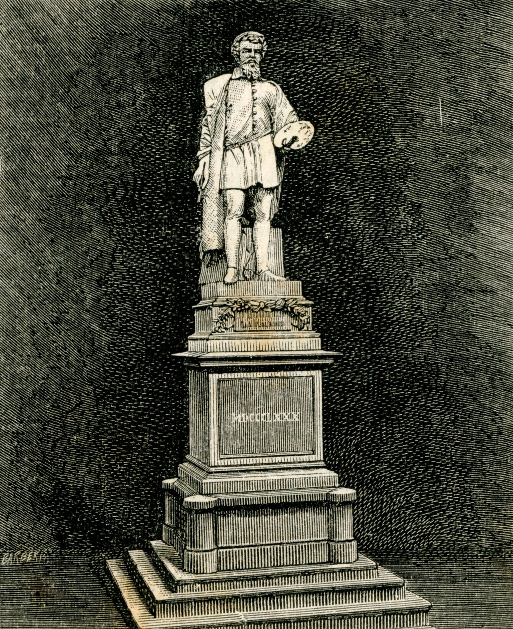 Monumentet till Antonio Allegri da Correggio, av Vincenzo Vela (1820-1891), Correggio, Emilia-Romagna, Italien av Vincenzo Vela