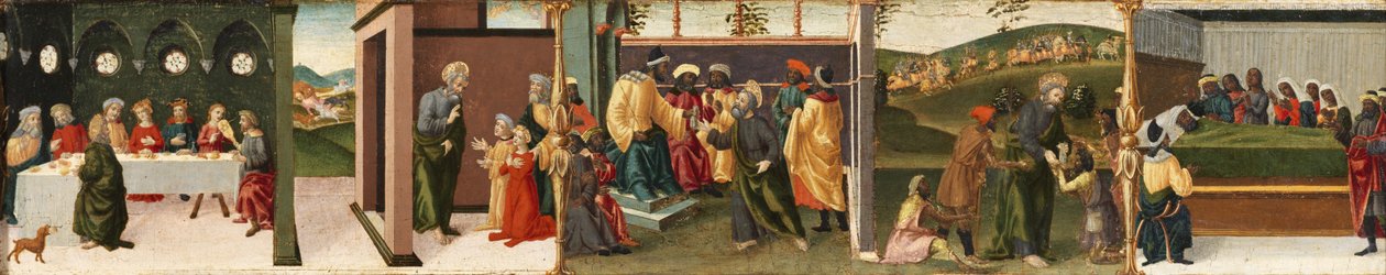 Berättelsen om aposteln Thomas - Sankt Thomas döper Gundaphorus och andra avsnitt, 1480-1500 av Vincenzo di Antonio Frediani