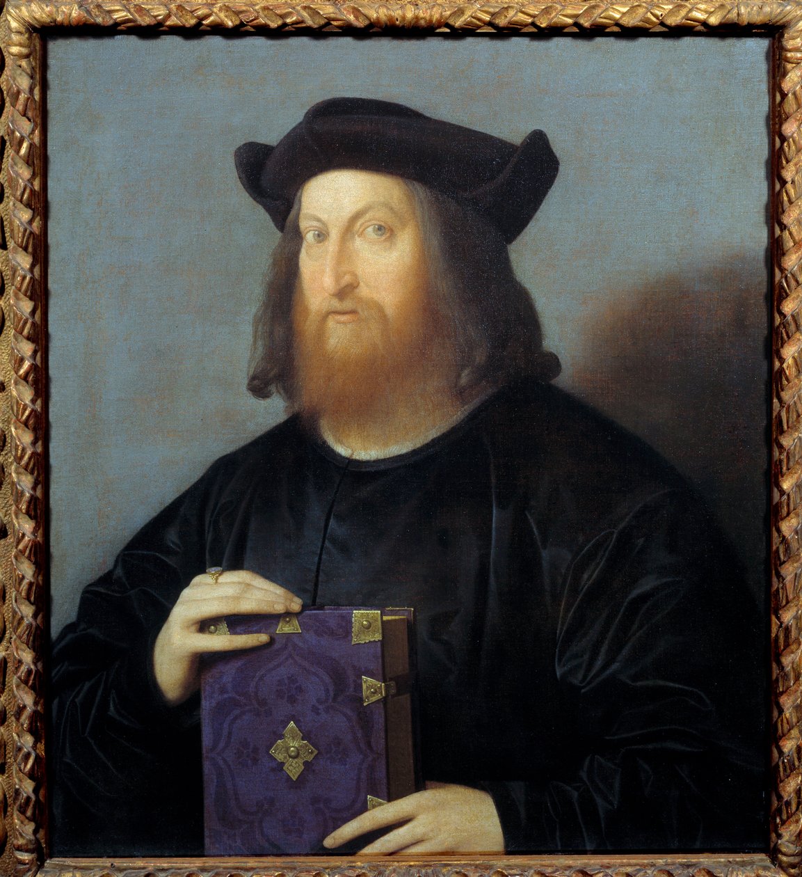 Porträtt av poeten och arkitekten Giangiorgio Trissino (1478-1550). Målning av Vincenzo Catena (1470-1531) 1400-talet sön. 0,72x0,63 m - Porträtt av poeten och arkitekten Giangiorgio Trissino (1478-1550). Målning av Vincenzo Catena (1470-1531) av Vincenzo di Biagio Catena