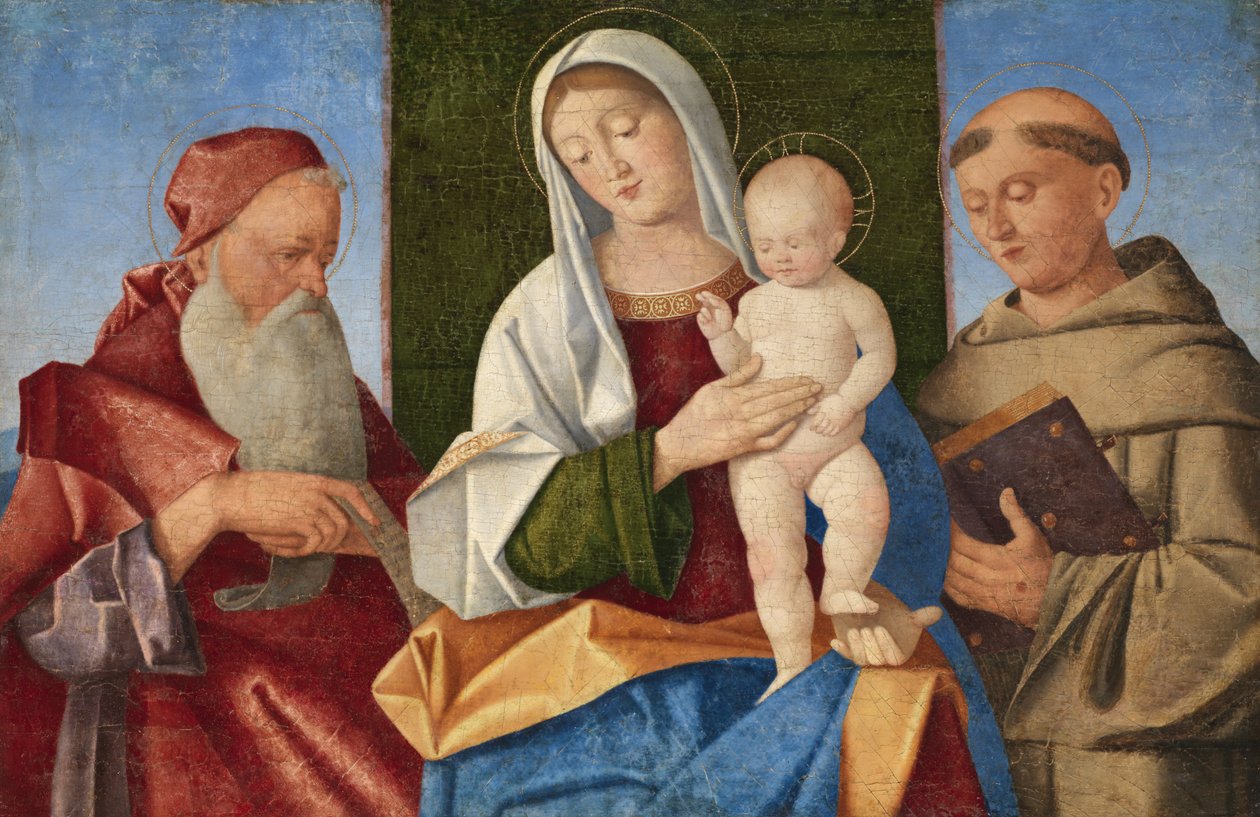 Jungfru och barn mellan Saint Hieronymus och Saint Francis, c.1510 av Vincenzo di Biagio Catena
