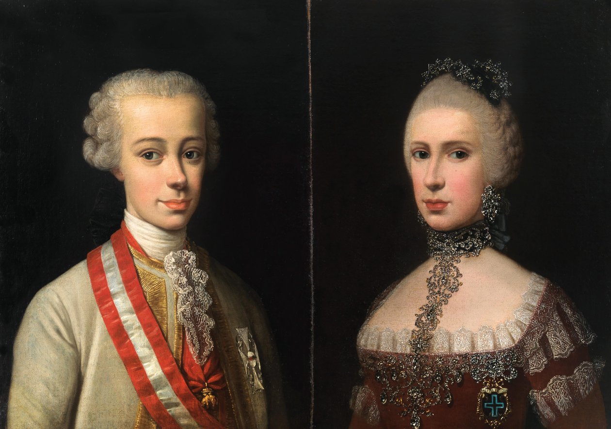 Porträtt av Leopold, storhertig av Toscana 1747-1792 och Maria Luisa av Spanien 1745-1792, ca 176 av Violante Beatrice Siries