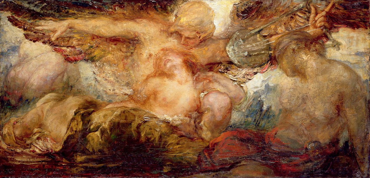 Orfeus och Eurydike (olja på duk) av Violet Brunton