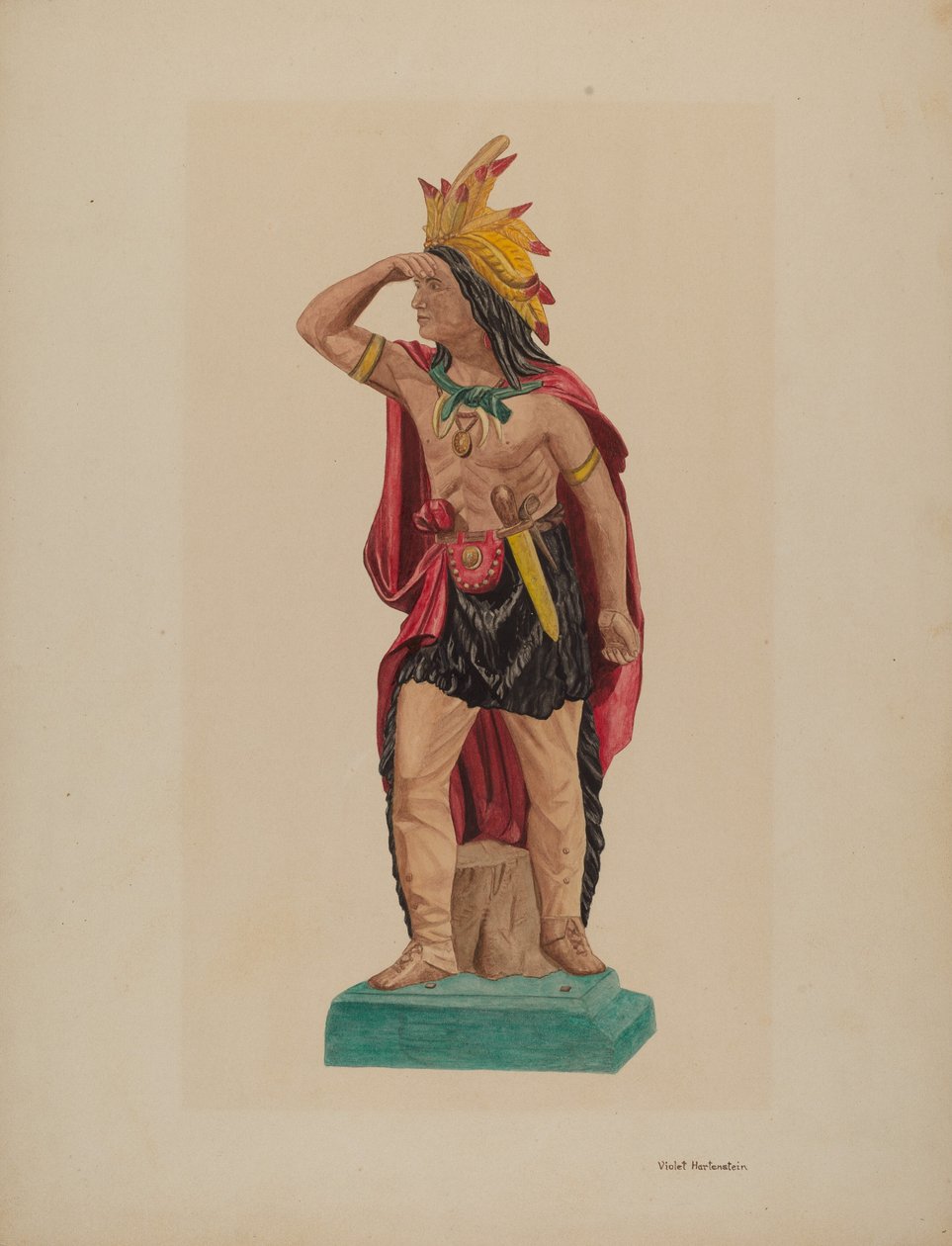 Cigarraffär Indian, ca. 1941. av Violet Hartenstein
