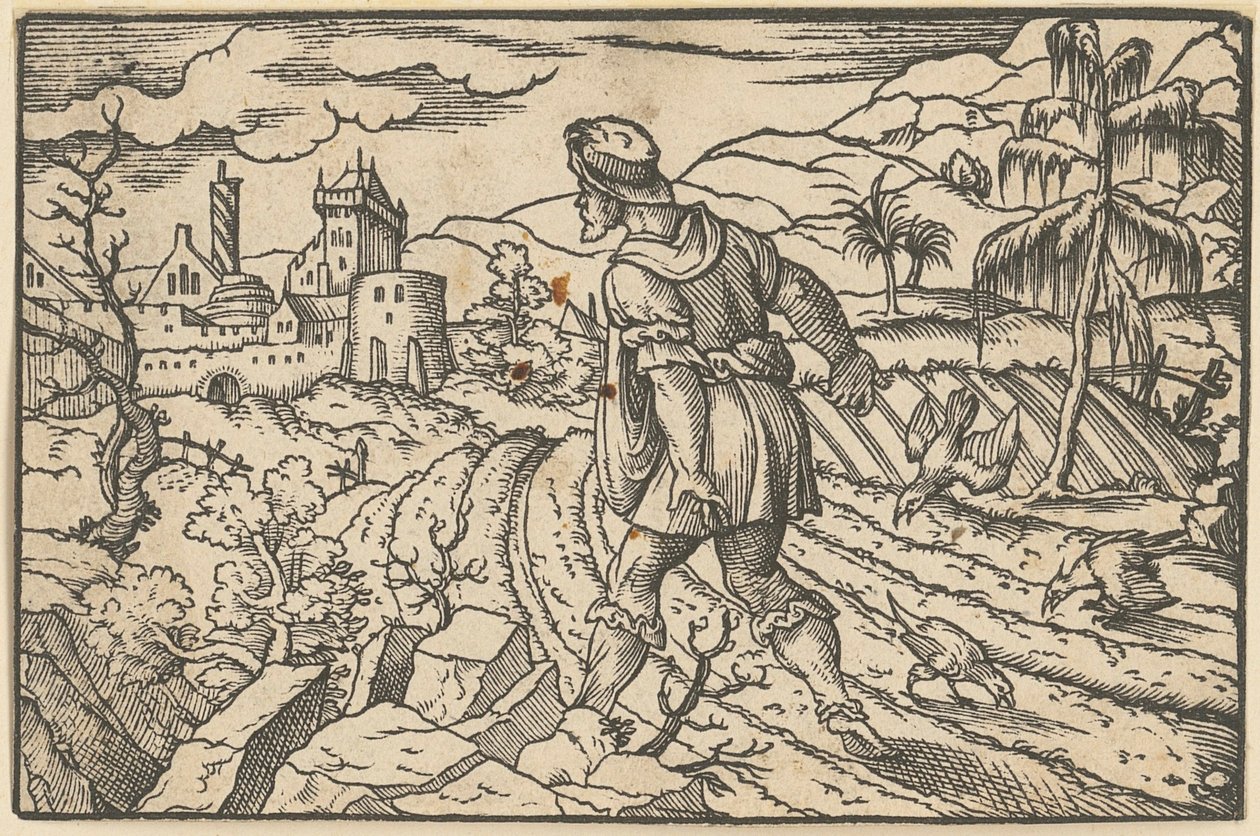 Jesajas läppar renades av en seraf [recto]; Jeremias vision [verso] av Virgil Solis