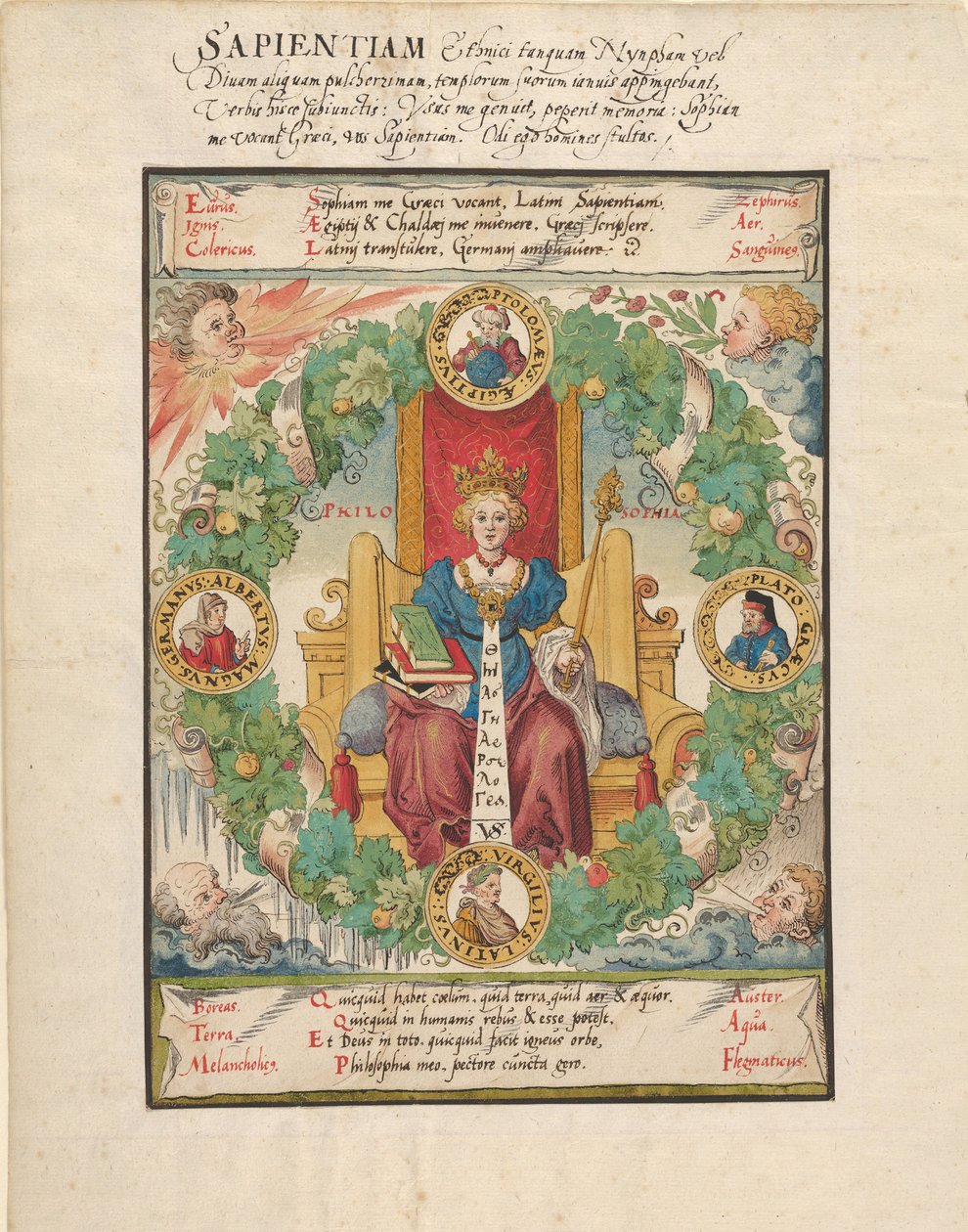 Philosophy Enthroned, mitten av 1500-talet. av Virgil Solis