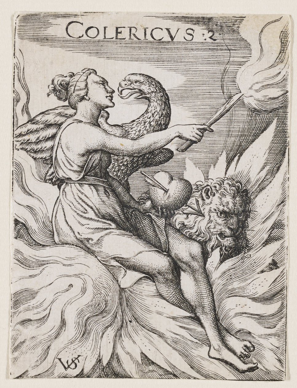 Choleric Temperament, ca 1530-62 (gravyr) av Virgilius the elder Solis