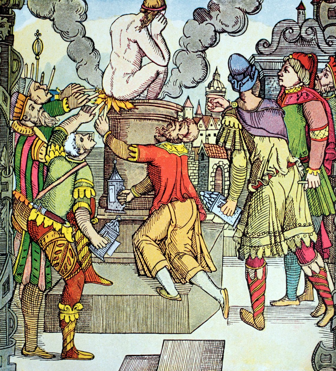 Virgils hämnd, träsnitt från 1500-talet av Virgil Solis (träsnitt) av Virgilius the elder Solis