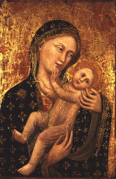 Madonna och barn (panel) av Vitale da Bologna