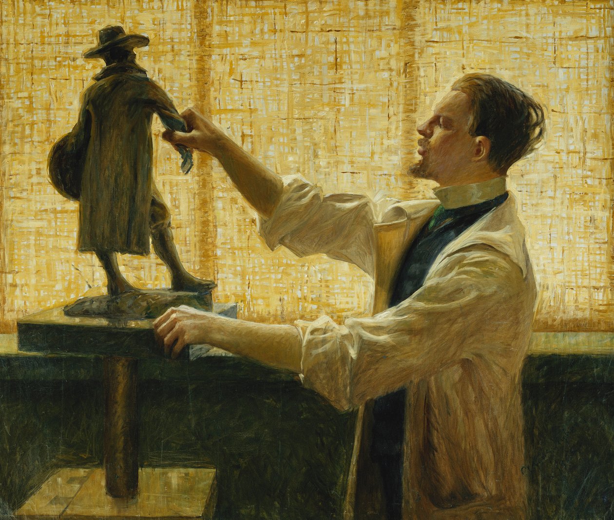 Skulptören Carl Eldh i sin ateljé, 1908 av Vitalis Nyberg