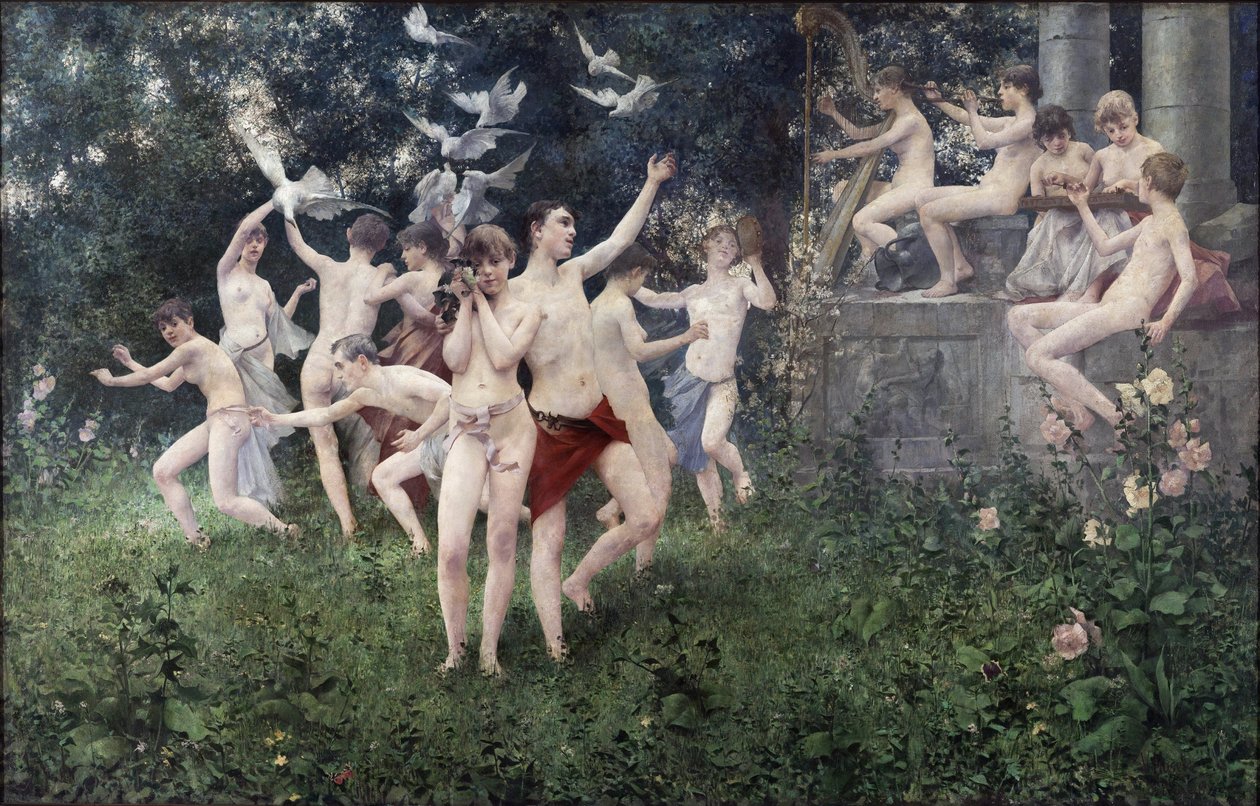 Festival of Spring (allegorisk scen) - Masek, Karel Vitezslav (1865-1927) - 1889 - Olja på duk - Nationalgalleriet, Prag av Vitezlav Karel Masek