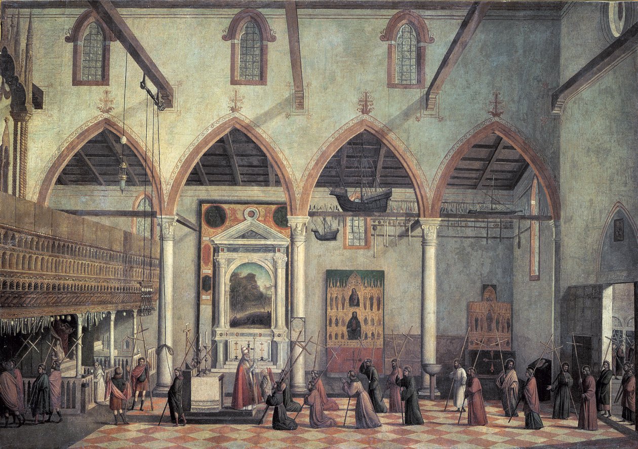 Den korsfäste på berget Ararat i kyrkan Sant
