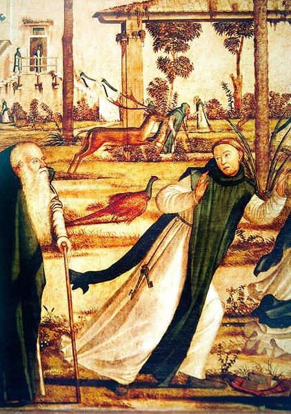 Detalj av St. Jerome som tämjer lejonet, ca 1501-09 av Vittore Carpaccio