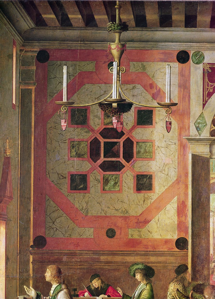 Detalj av de engelska ambassadörernas avgång, från St. Ursula-cykeln, ca 1498 (detalj av 119434) av Vittore Carpaccio