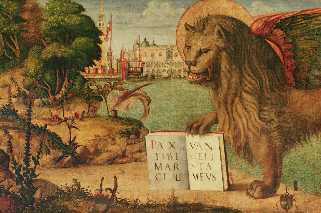 Detalj av Lejonet av Markus, 1516 (detalj av 60402) av Vittore Carpaccio
