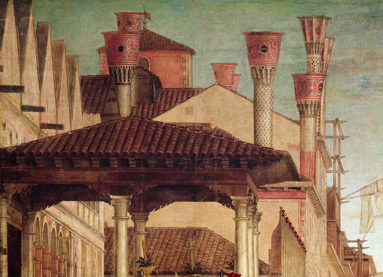Detalj av miraklet av reliken från det sanna korset på Rialtobron, 1494 (detalj av 221362) av Vittore Carpaccio