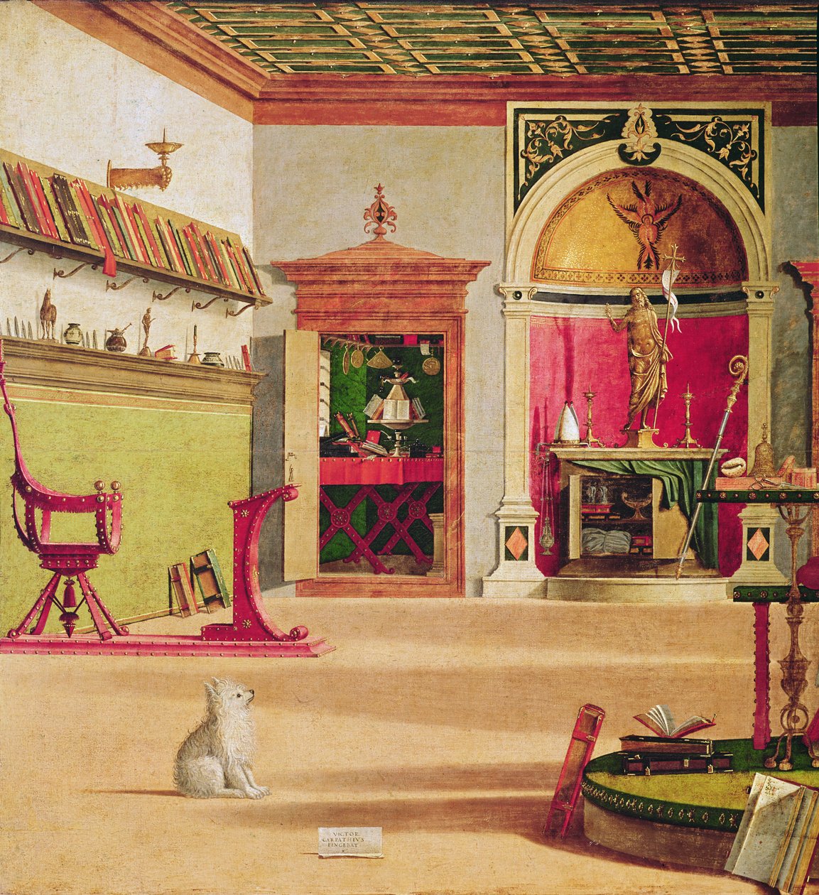 Detalj av Augustinus vision, ca 1502-08 (detalj av 932) av Vittore Carpaccio
